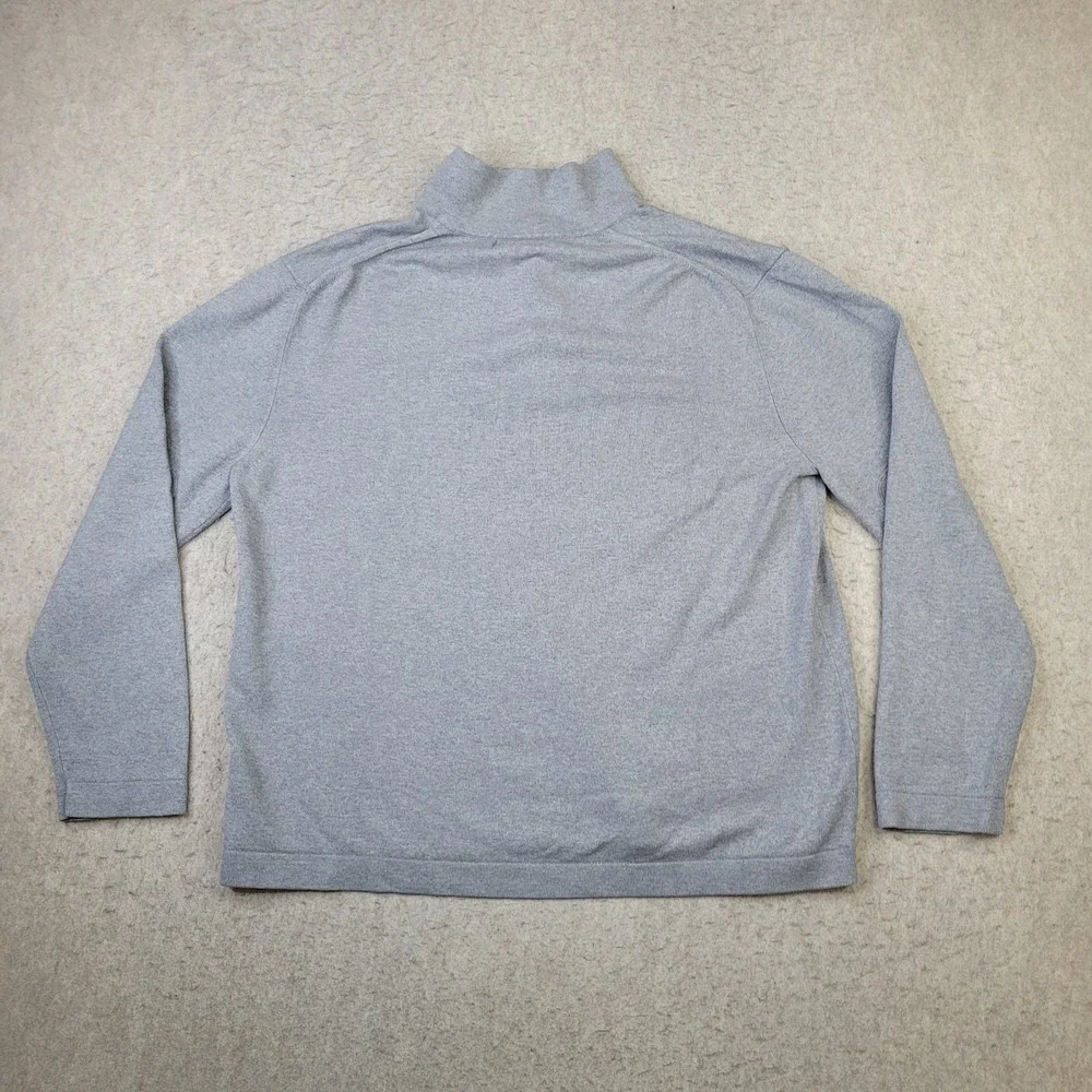 Banana Republic Sweater Silk Cashmere 1/4 Button Pullover Mens XL Gray Elbow Pad
